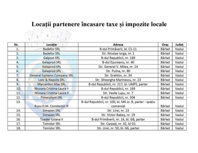 18 noi puncte de plată a taxelor, impozitelor și amenzilor