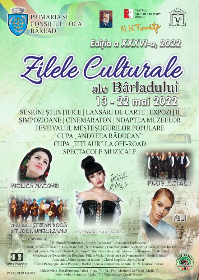Încep Zilele Culturale ale Bârladului – ediția a XXXVI-a