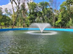Estetic și util: aerator pentru lacul amenajat în Grădina Publică
