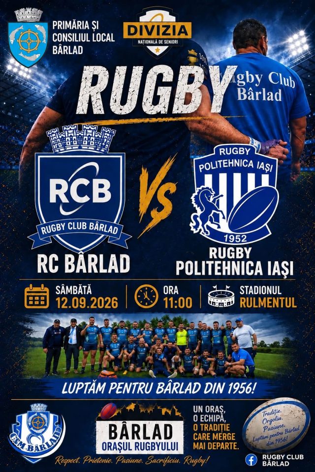 Regal rugbistic, pe Stadionul „Rulmentul” Bârlad!