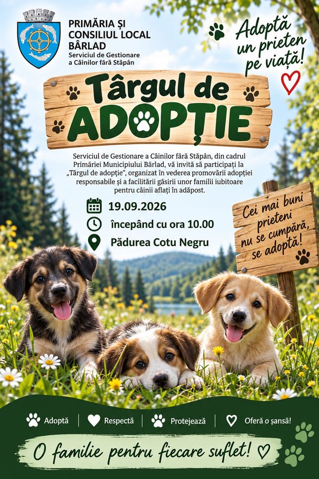 INVITAȚIE DESCHISĂ LA TÂRGUL DE ADOPȚII!