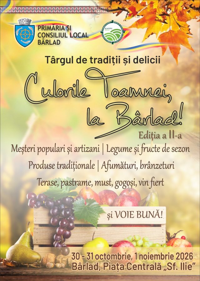 Festivalul „CULORILE TOAMNEI, LA BÂRLAD” revine cu a II-a ediție!